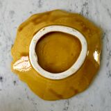 Leaf tray in yellow and green slip 60s-70s