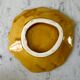 Leaf tray in yellow and green slip 60s-70s