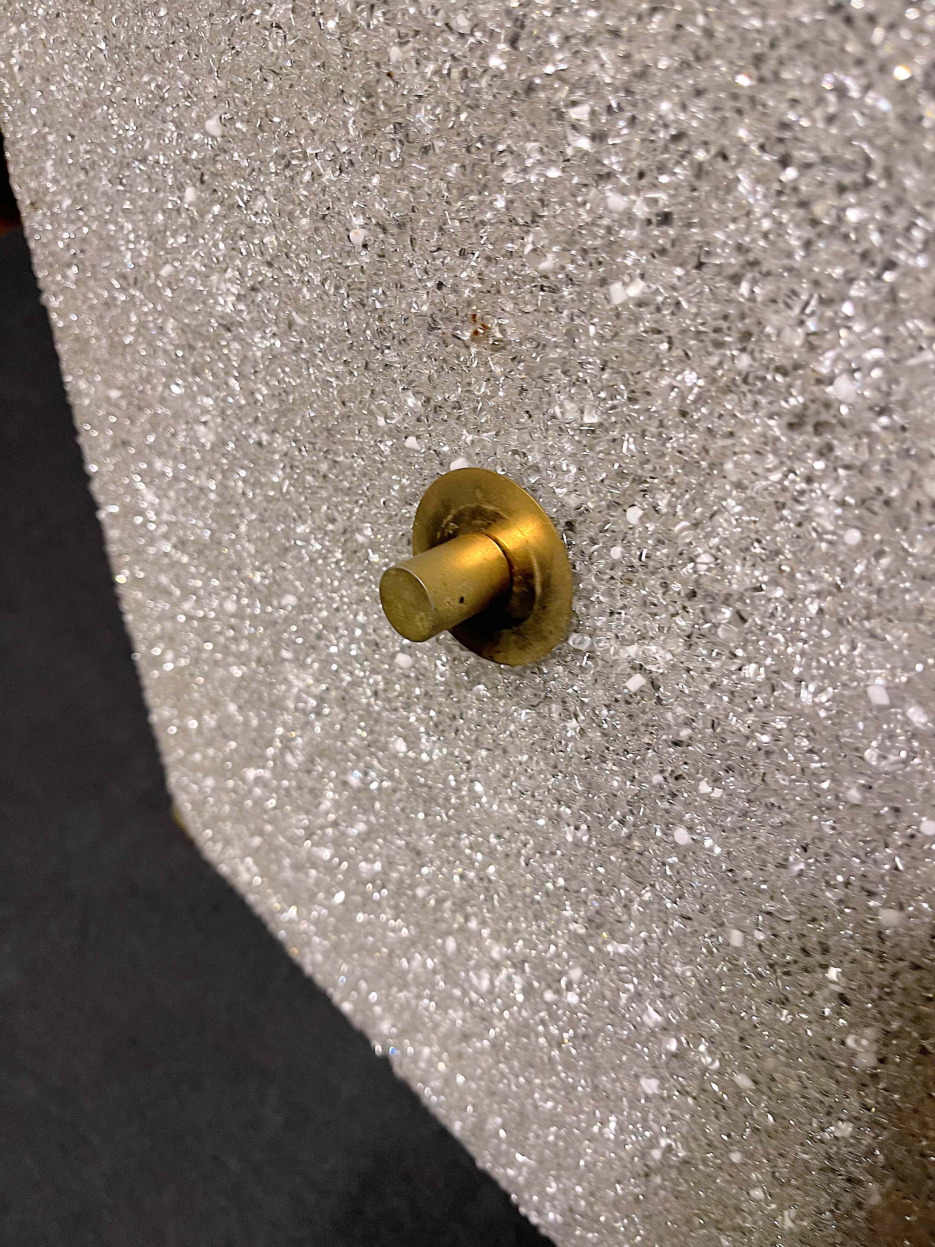 Ceiling lamp or suspension in brass and perspex, geometric diamond shape, 1950's style