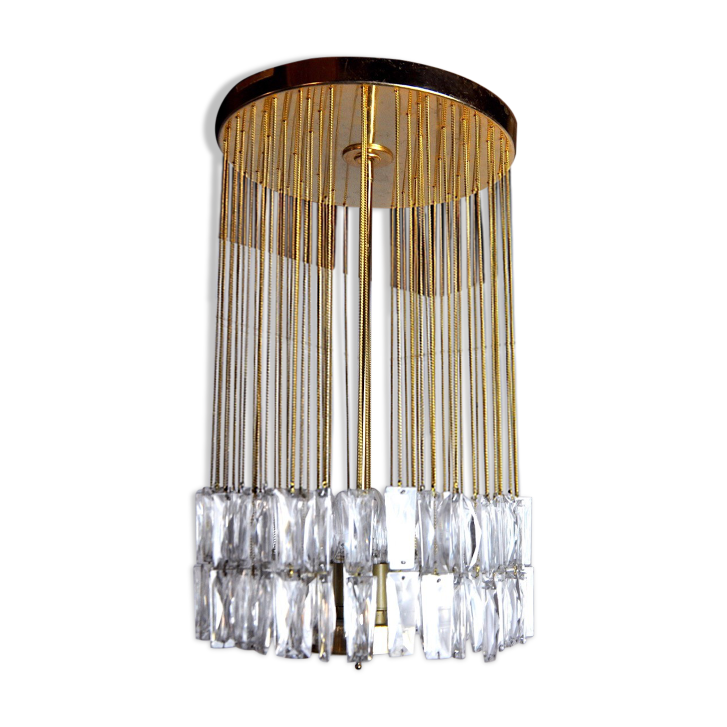 Venini ceiling lamp, cut glass, Italy, 1970