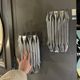 Raak 'concorde' pair of wall lights, 'organ tube' type in brushed aluminium, ca 1970