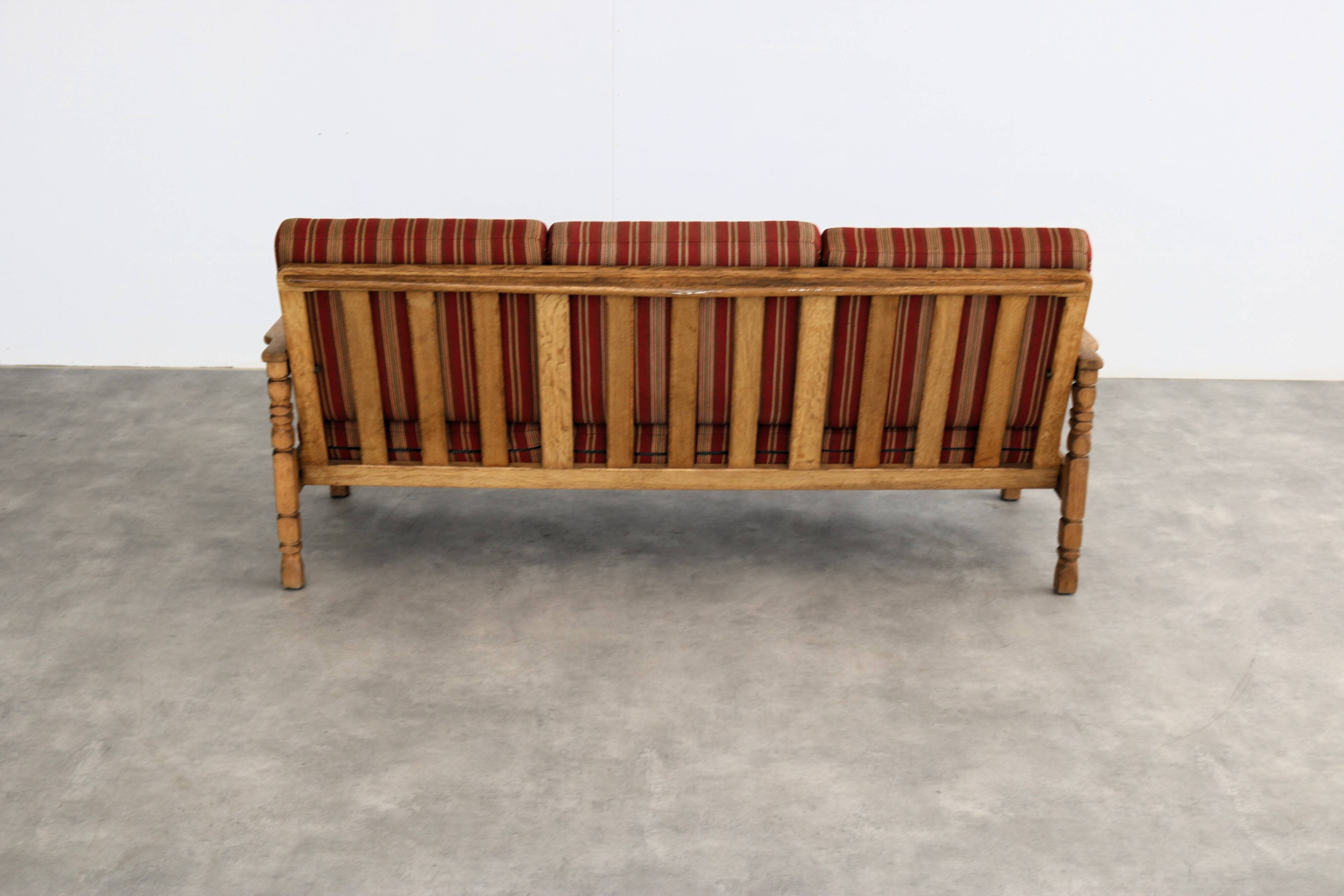 Brutalist sofa and chair set | vintage sofa | 1960s | oak.