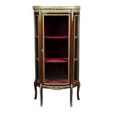 Small mahogany display cabinet, Louis XV to Louis XVI transition style – early 20th century.