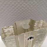 Pukeberg Walther Glass rectangular “solifleur” glass vase with one stem.