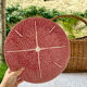 Round plate pink cabbage earthenware