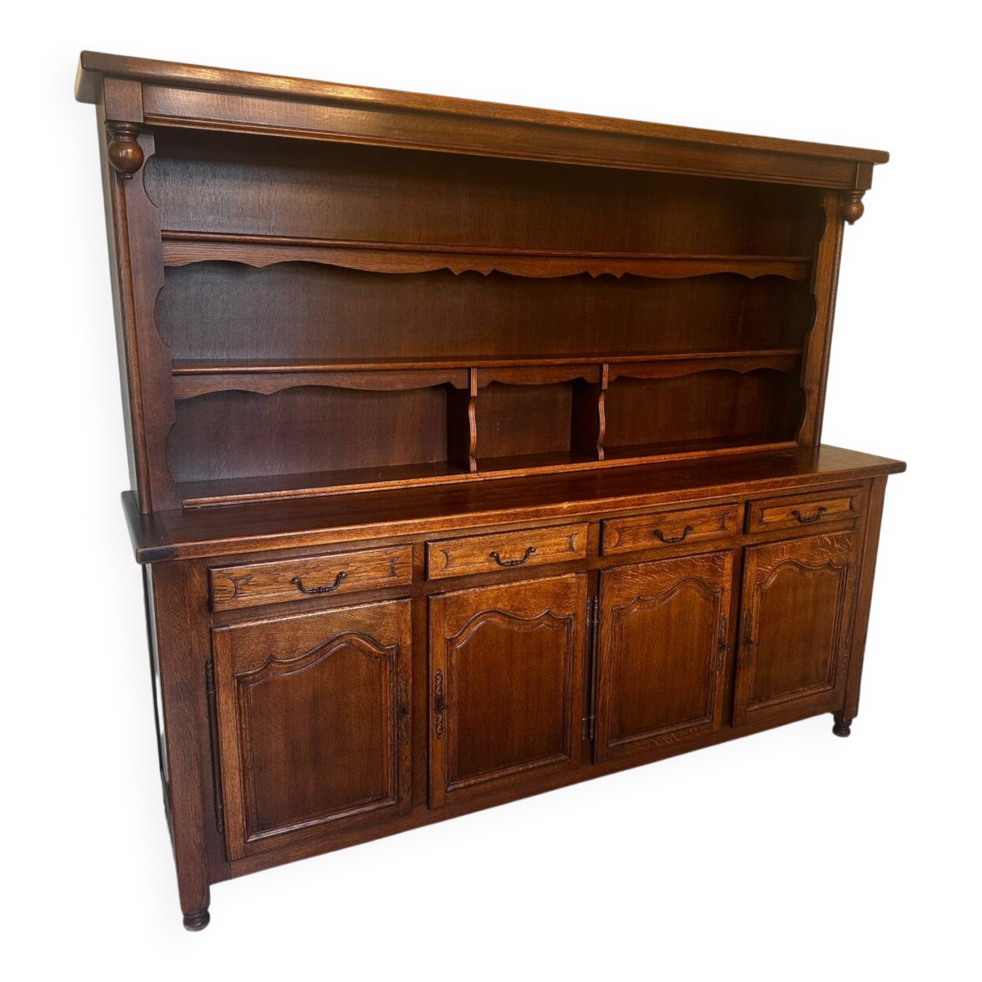 Rustic two-body buffet in oak from the 1960s.