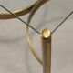 Vintage brass coffee table with glass top, Italian design from the 1970s.