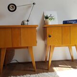 Pair of nightstands compass legs  60s