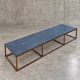 Weighty coffee table with solid iron frame and stone slate table tops, made on commission by architect Alex Vervoordt, Belgium 1990s