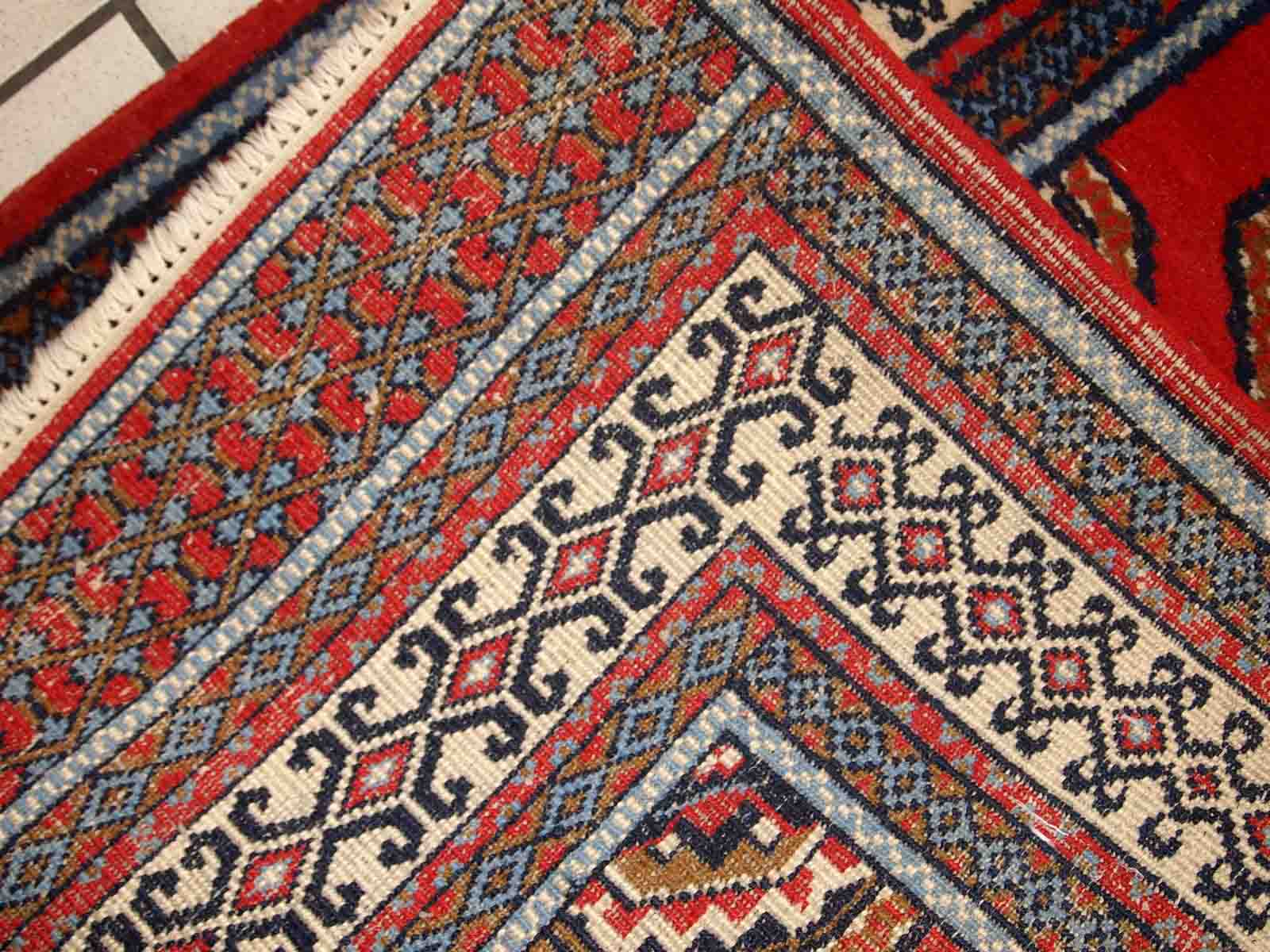 Vintage Indian Mahal handmade carpet 82cm x 156cm 1970s, 1C732