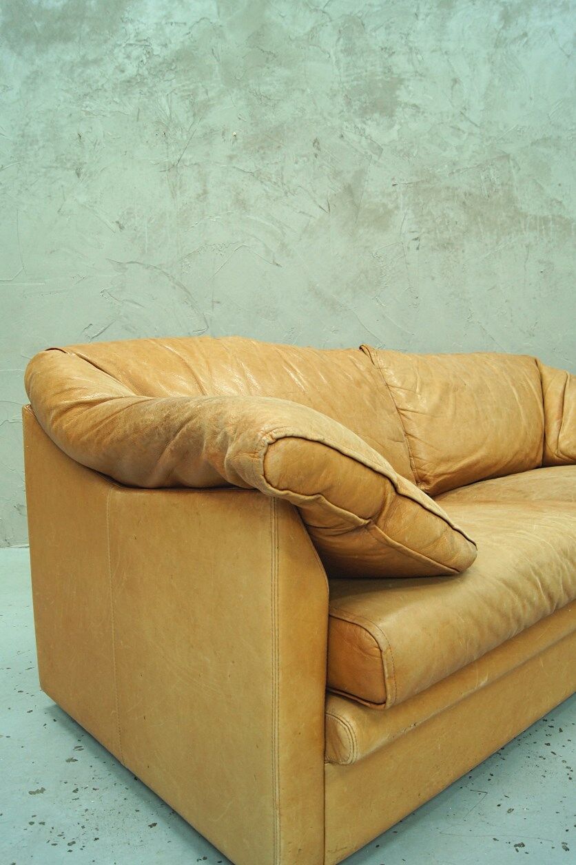 Swedish aniline leather sofa from IRE AB Skillingaryd Mobel, 1970s