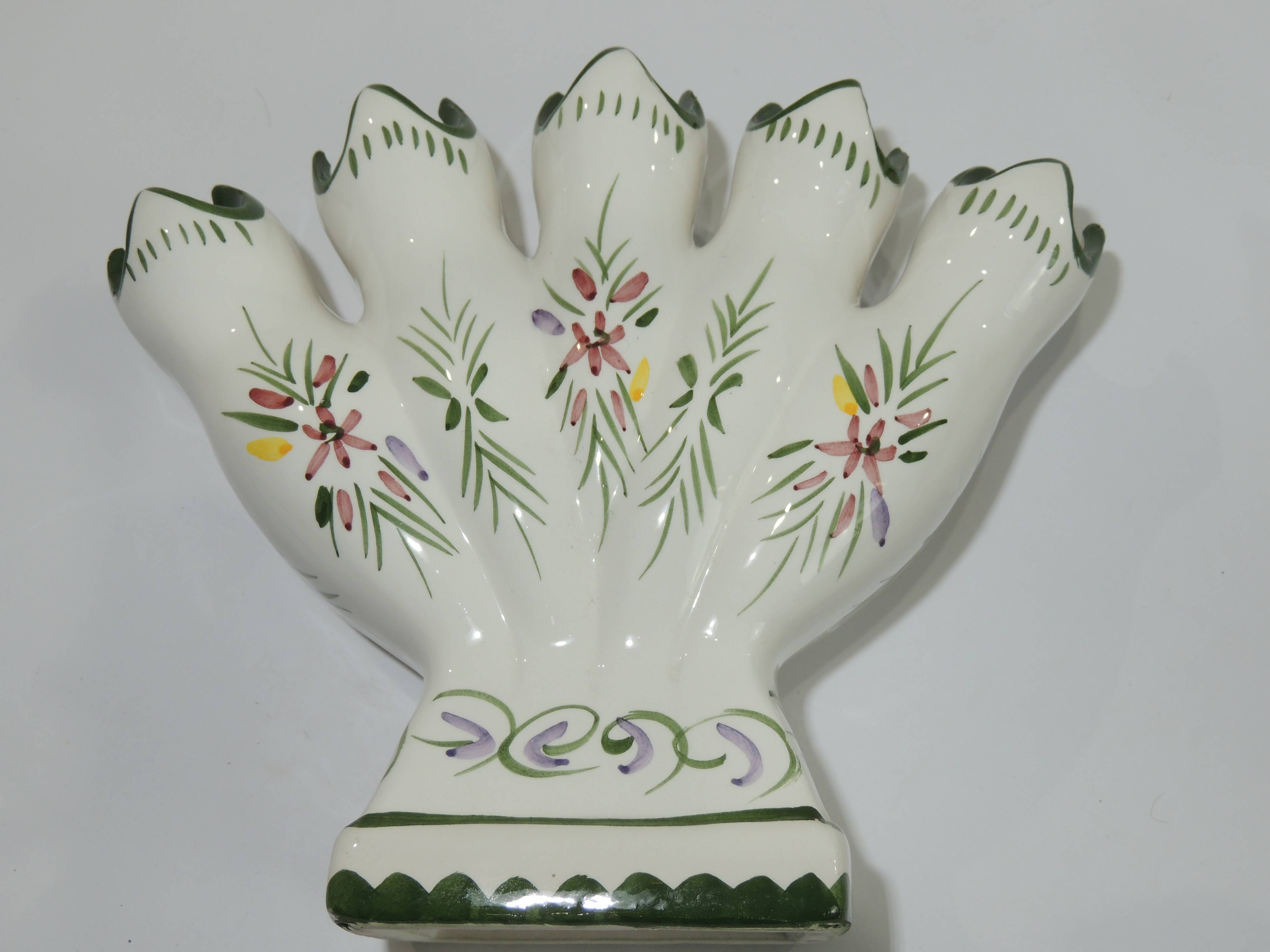 Pair vase soliflore faience/vintage