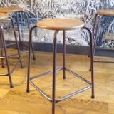 Set of 4 high workshop stools