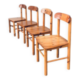 Danish Pine Chairs, 1975, Set of 4