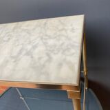 Table d'appoint en marbre et laiton