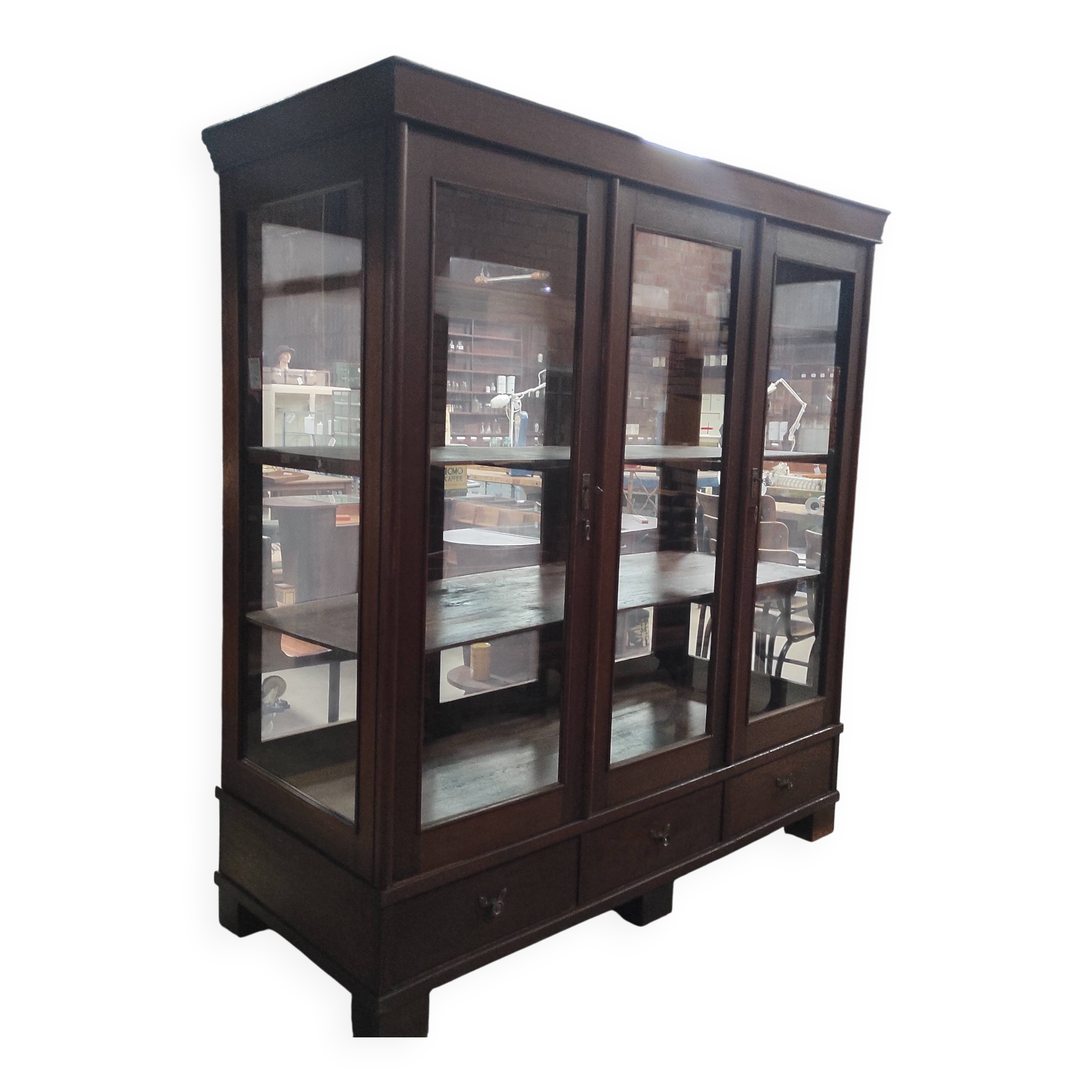 Vitrine de musée 6 tiroirs, vers 1900