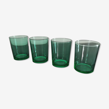 Lot de 4 verres à eau couleur vert émeraude de Huile Lesieur