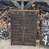 Storage furniture / Antique black wood and wood sideboard