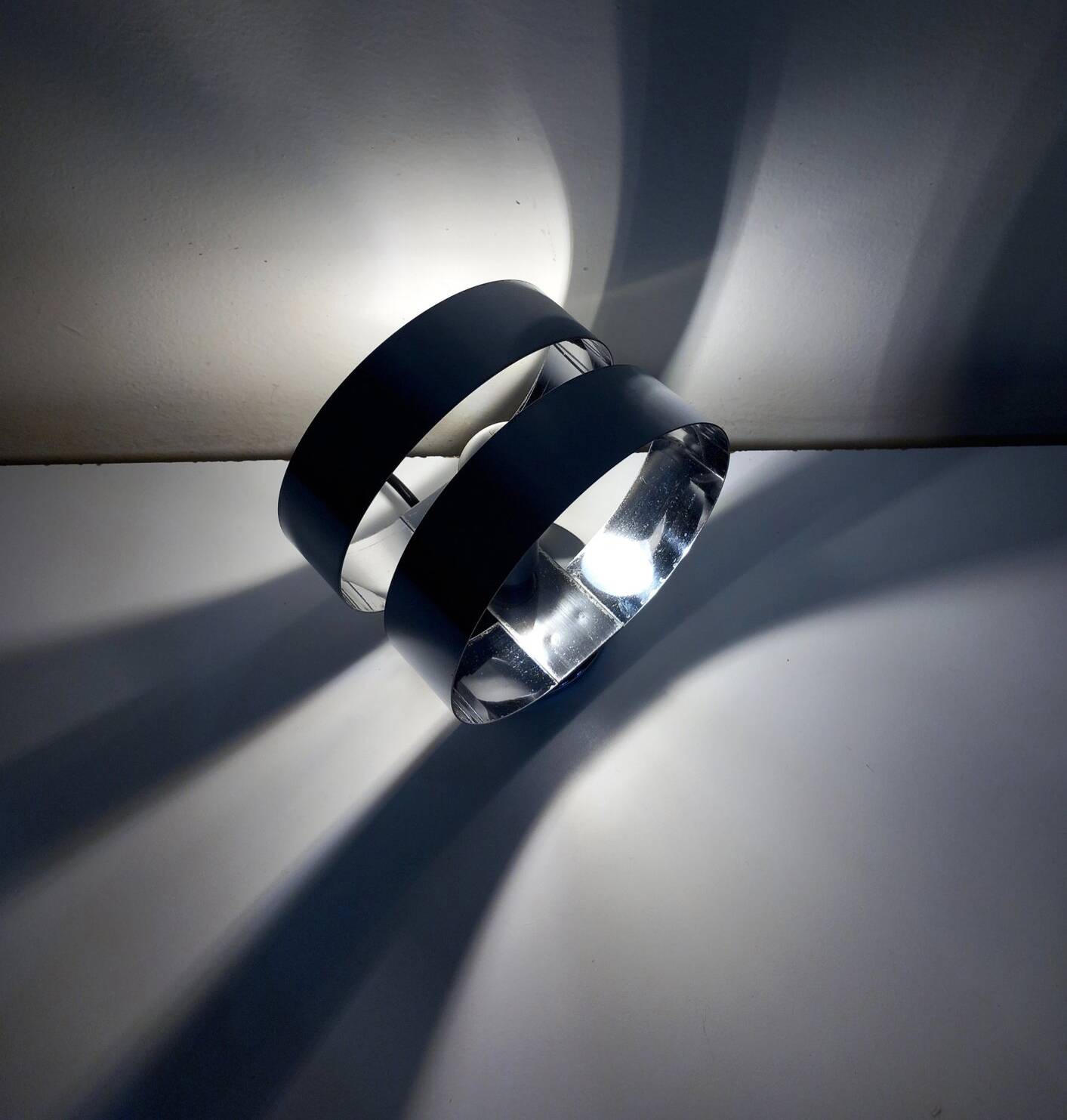 Vintage Table Lamp • Rings • Steel • Space Age • 1970