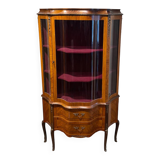 Antique Louis XV style display cabinet with marquetry, circa 1900.