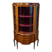 Antique Louis XV style display cabinet with marquetry, circa 1900.
