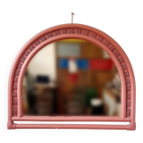 Miroir en bambou terracotta