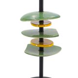 Lamp with yellow and green freeforms in ceramic, 90s