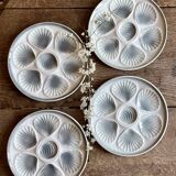 Set of 4 vintage oyster plates Moulin des Loups