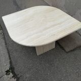 Travertine diamond coffee table