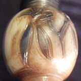 Vase abstract decoration, polychrome ceramic, glazed, signature at the ass to identify