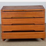 Elm chest of drawers produced by Maison Regain, 1970