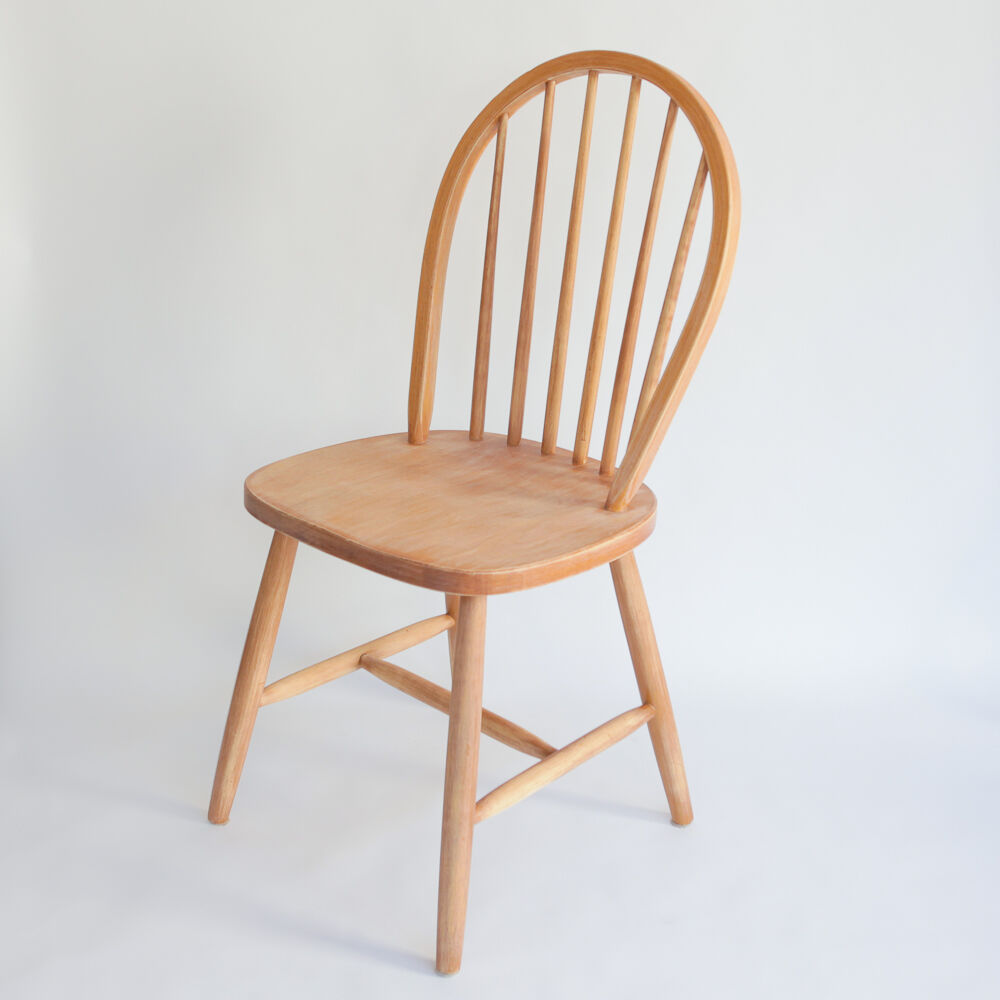 vintage chair with bars style ercol - natural wood