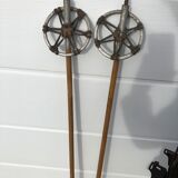 Former pair of Ramy wooden skis - vintage mountain chalet deco sticks