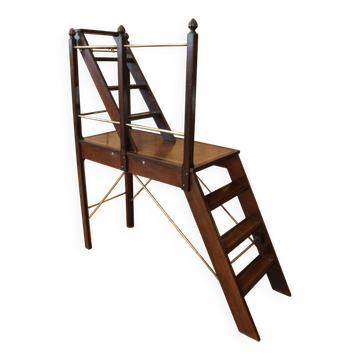 library step ladder in mahogany