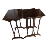Pyrographed nesting tables