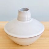 White enamelled terracotta vase