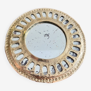 Round brass mirror