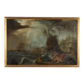Peinture ancienne à l’huile sur toile, école française, XVIIIe siècle