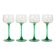 Set of 4 Vintage Luminarc Alsace Wine Glasses Narrow Green Stems
