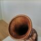 Vintage Amphora Vase: Large Brown Glazed Pottery with Grape Motif