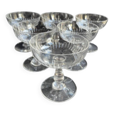 6 Baccarat champagne glasses – Art Nouveau