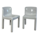 Pair of Glossy White Chairs Kartell 4875 by Carlo Bartoli, 1980s