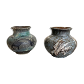 Set of 2 Pottery Vases Fat Lava Abstract Designed by Ruscha, Germany, 1960s