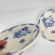 Set of 6 dessert plates, semi-porcelain Badonviller, blue flower pattern, early 20th century.
