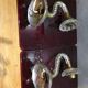 Pair of glass and gold metal sconces in the 1950s