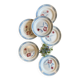 Lot de 6 assiettes plates vintages modèle Carole de la manufacture Digoin Sarreguemines