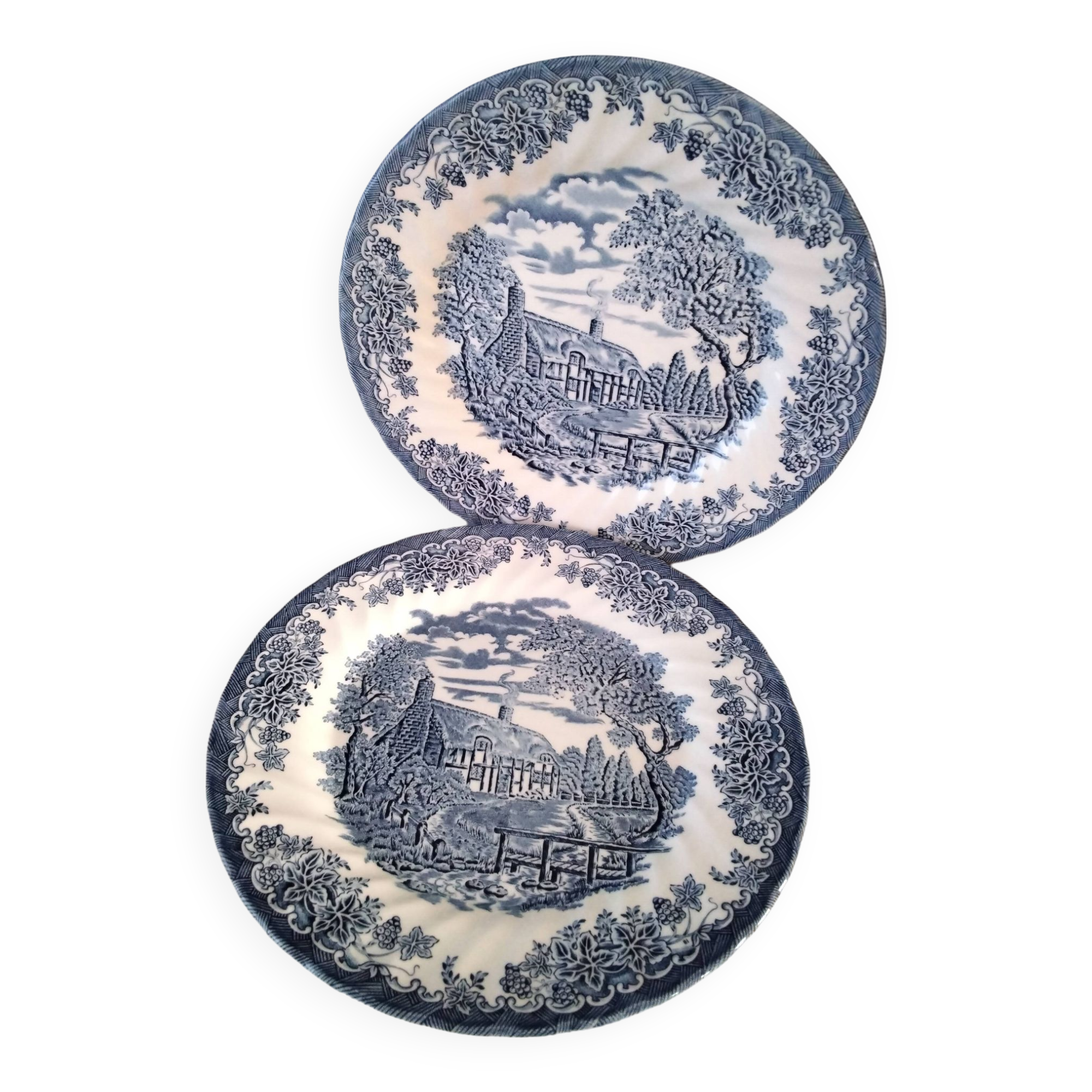 2 Churchill English porcelain dinner plates
