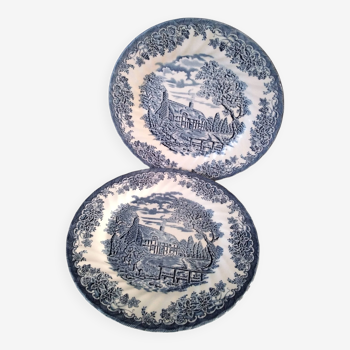 2 Churchill English porcelain dinner plates