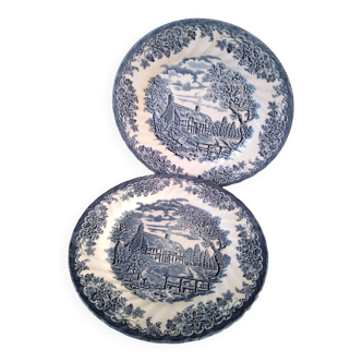 2 Churchill English porcelain dinner plates
