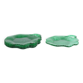 Aesthetic Movement Emerald Green Glass Leaf Plates